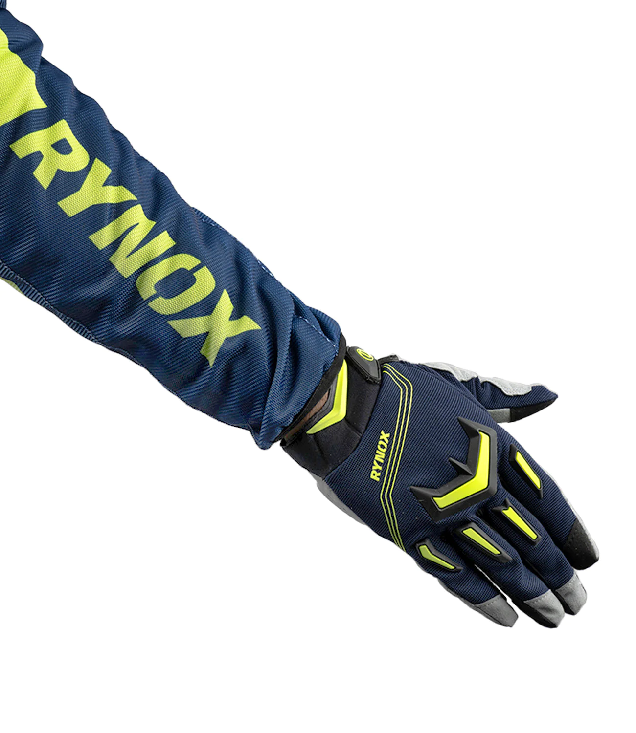 Rynox Dune Neo Trail Offroad Jacket - Blue Hi-Viz Green - Image 5