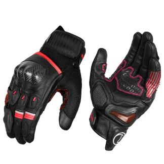 Rynox Tornado Pro 4 Gloves Carbon Edition Black Red