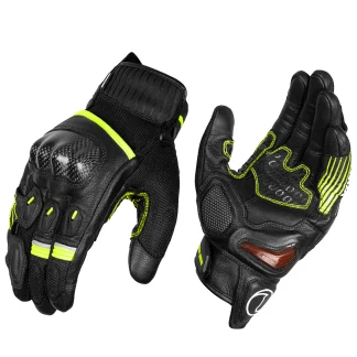 Rynox Tornado Pro 4 Gloves Carbon Edition Black Hi-Viz Green