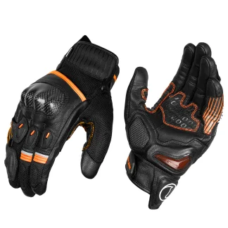 Rynox Tornado Pro 4 Gloves Carbon Edition Black Orange