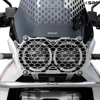 SRC Ducati Desert X HeadLight Guard Silver Color