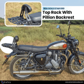 Zana Top Rack For BSA Goldstar 650 With Pillion Back Rest Mild Steel Black Type-1