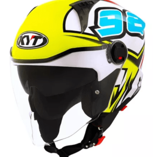 KYT D City 98 Bomb Gloss Yellow Blue Red Open Face Helmet