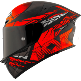 KYT TT Revo Combustion Matt Black Red