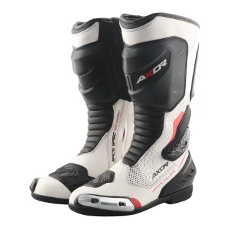 Axor Racer Tec Riding Boots White Red