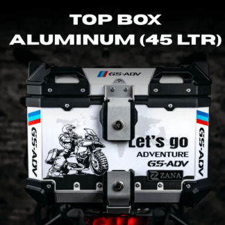 Zana Sticker Top Box Aluminium (45 Ltr) L-flat Silver With Back Rest Cushion