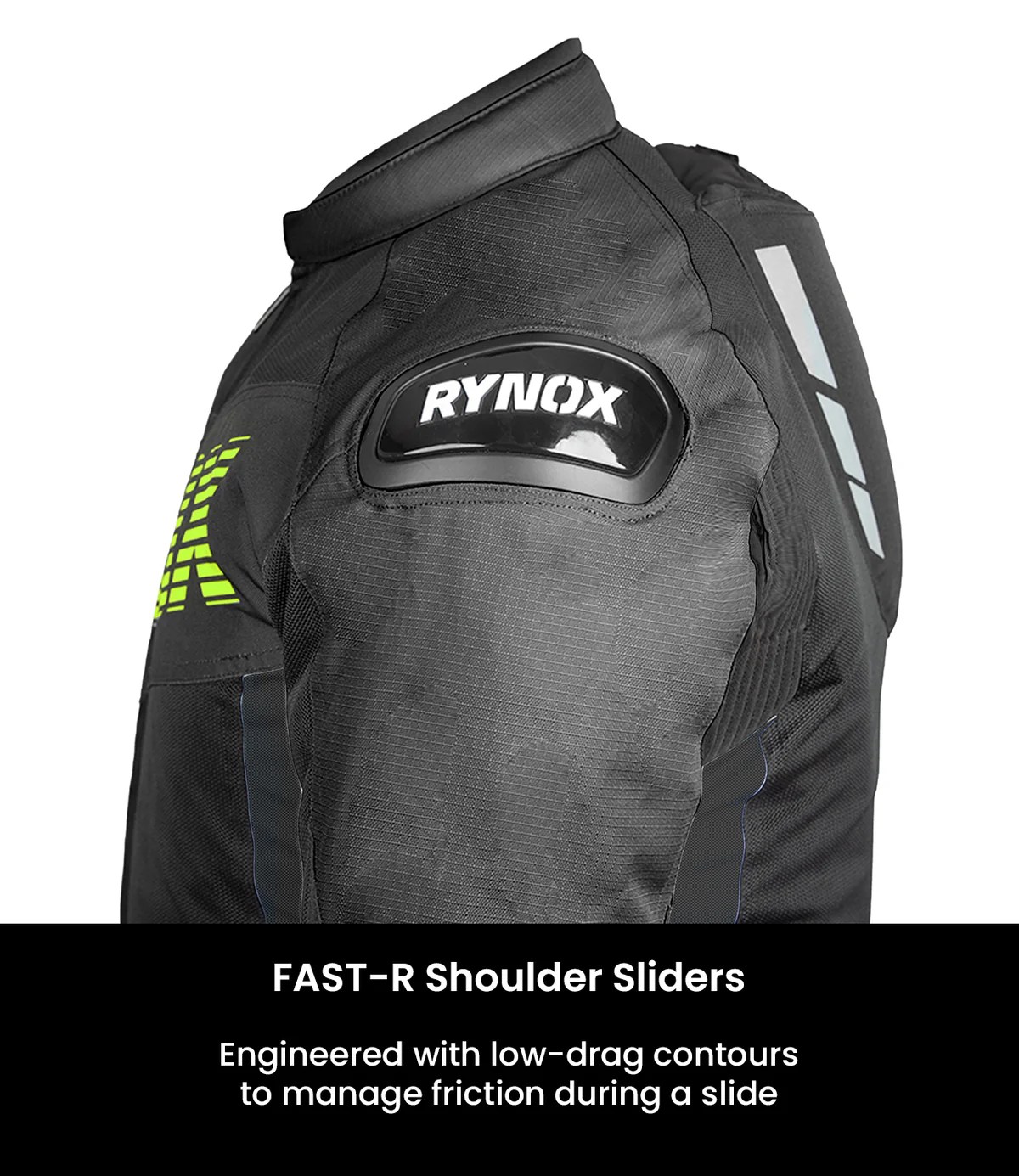 Rynox Delta GT Jacket Black Hi-Viz Green - Image 3