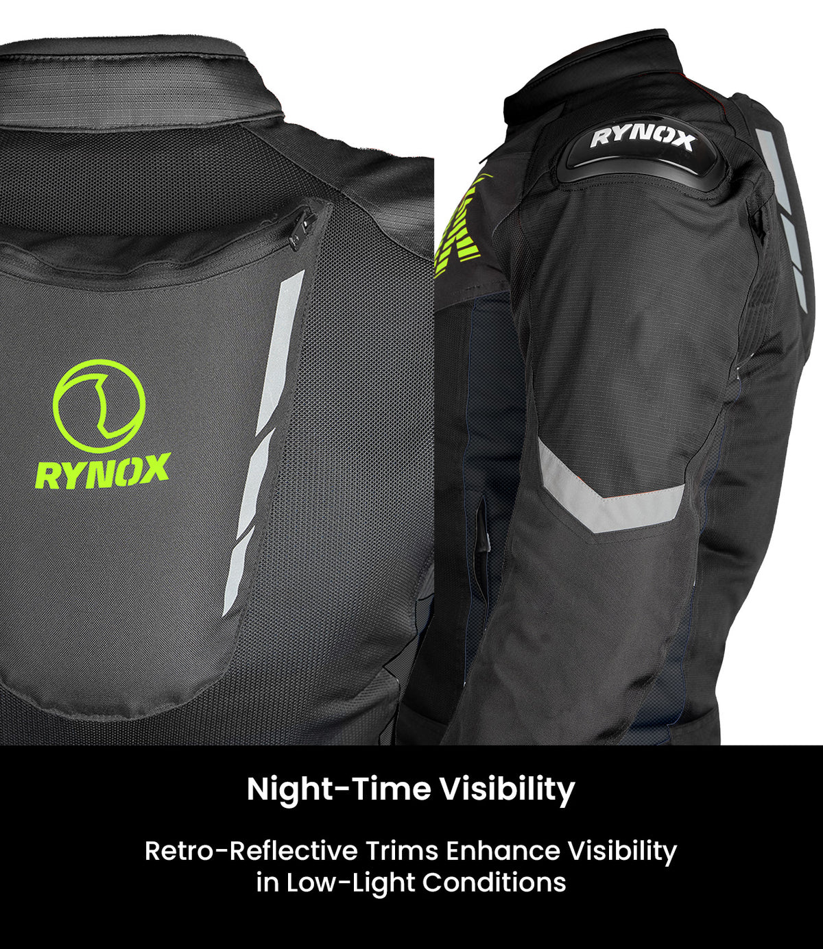 Rynox Delta GT Jacket Black Hi-Viz Green - Image 13