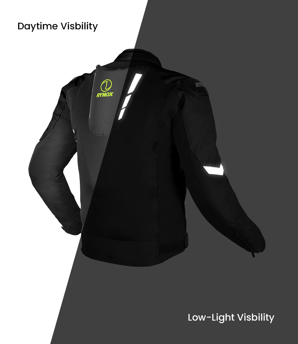 Rynox Delta GT Jacket Black Hi-Viz Green - Image 15