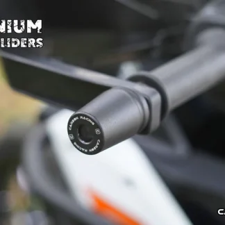 Carbon Racing Aluminium Bar End Sliders for KTM Adventure 390/250/X (2025 Model) - Black
