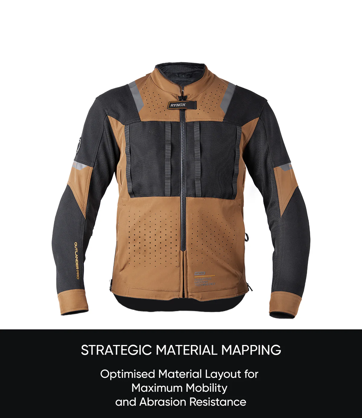 Rynox Outlander Pro Jacket CE Certified Class AA - Brown Black - Image 3