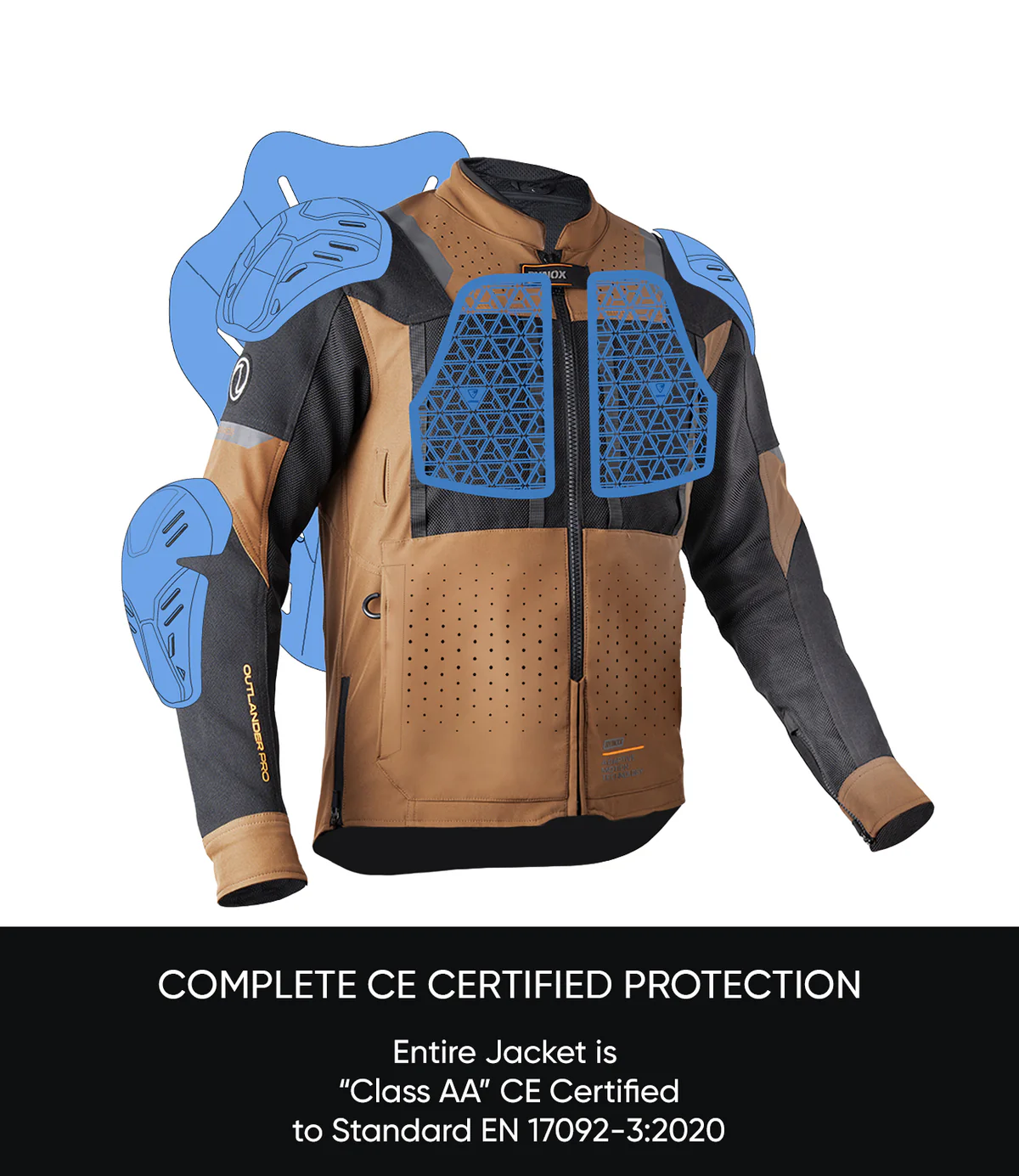 Rynox Outlander Pro Jacket CE Certified Class AA - Brown Black - Image 5
