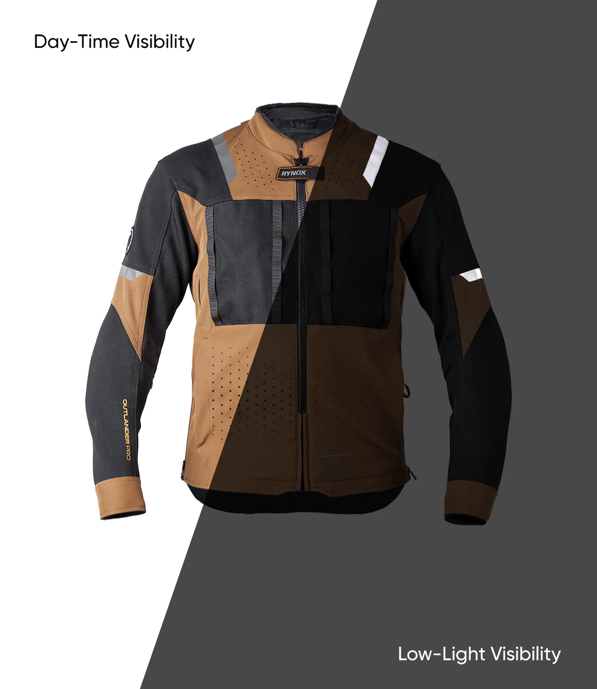 Rynox Outlander Pro Jacket CE Certified Class AA - Brown Black - Image 15