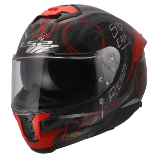 LS2 FF320 STREAM II SCRATCHES BLACK RED