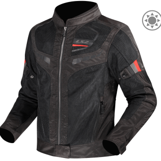 LS2 GARDA AIR MAN RIDING JACKET BLACK RED - CE CLASS A CERTIFIED