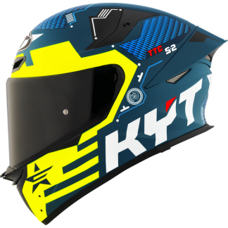 KYT TT Revo Fuselage Helmet Matt Yellow Blue