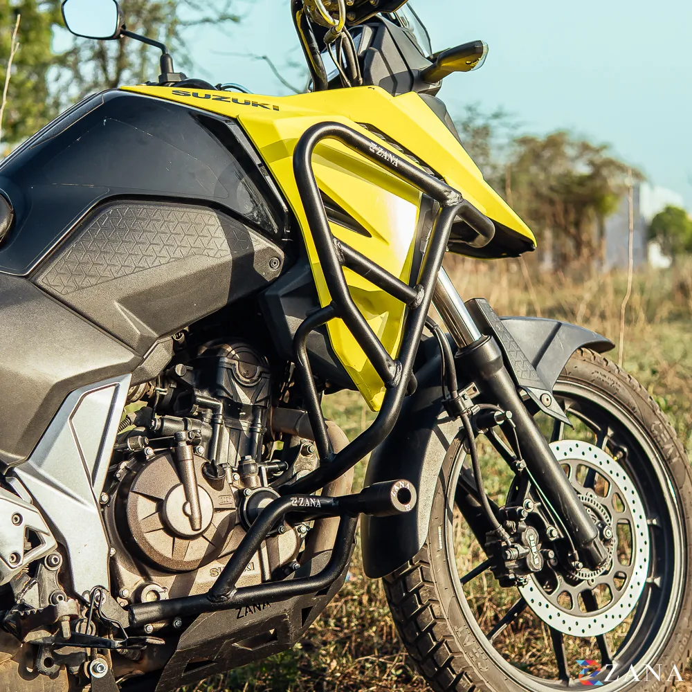 Zana-Upper & Lower Crash Guard with Slider Combo (Black) For V Strom SX 250 - Image 4