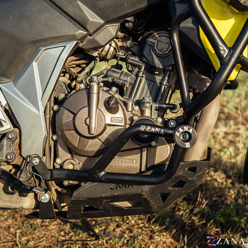 Zana-Upper & Lower Crash Guard with Slider Combo (Black) For V Strom SX 250 - Image 8