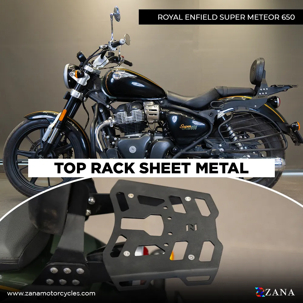 Zana- Top Rack Sheet Metal With Pillion Backrest For Super Meteor 650