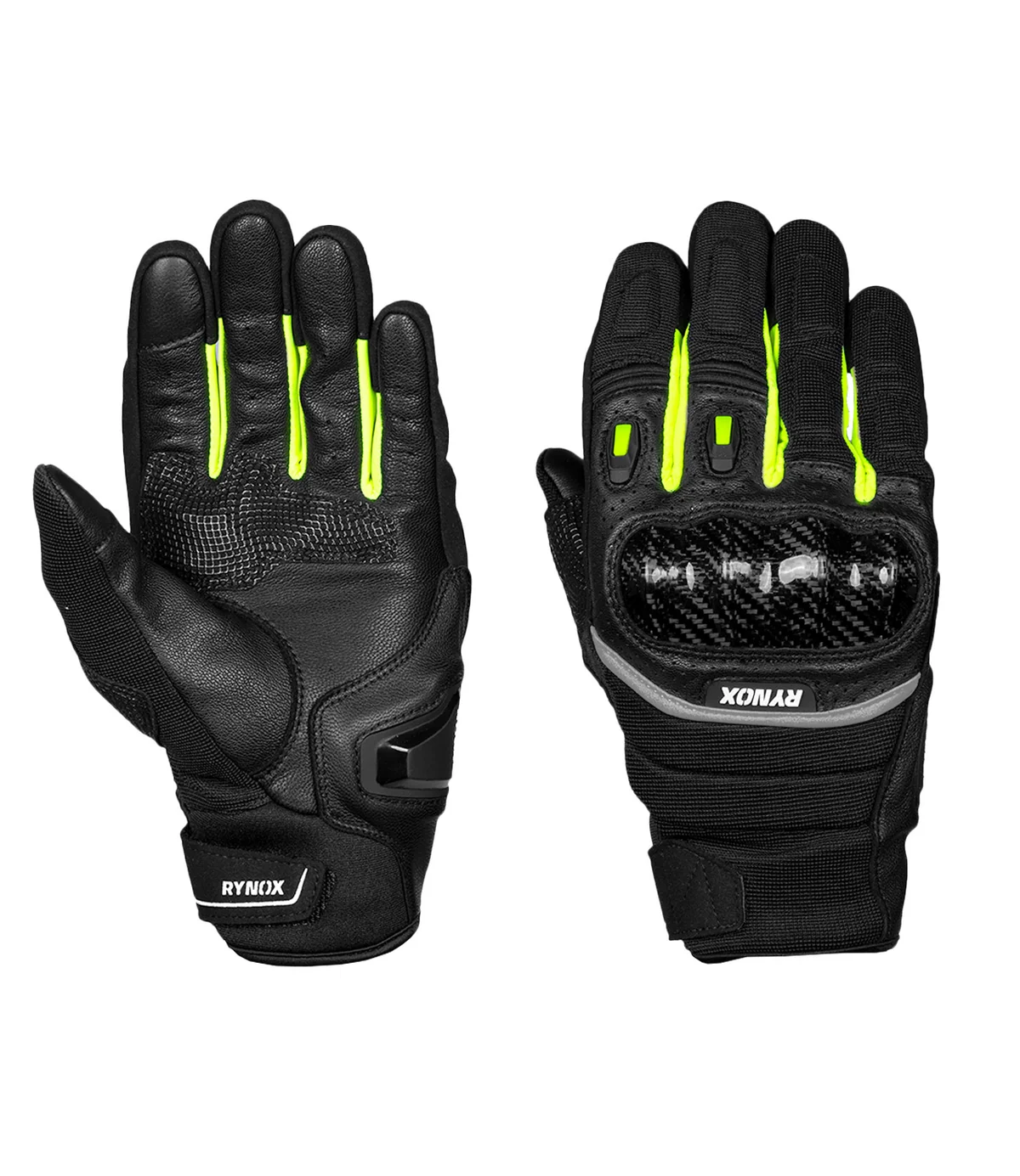 Rynox Striker GT Gloves - Black Hi-Viz Green - Image 2