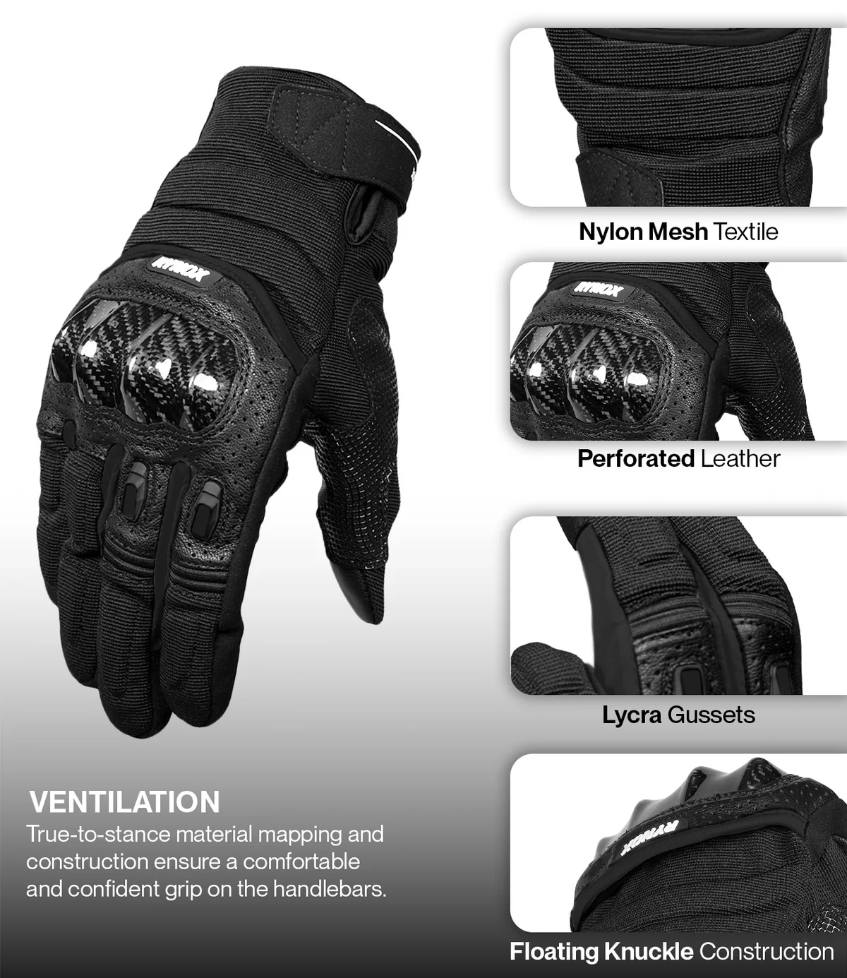 Rynox Striker GT Gloves - All Black - Image 4