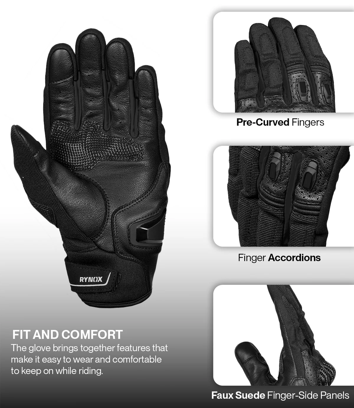 Rynox Striker GT Gloves - All Black - Image 5