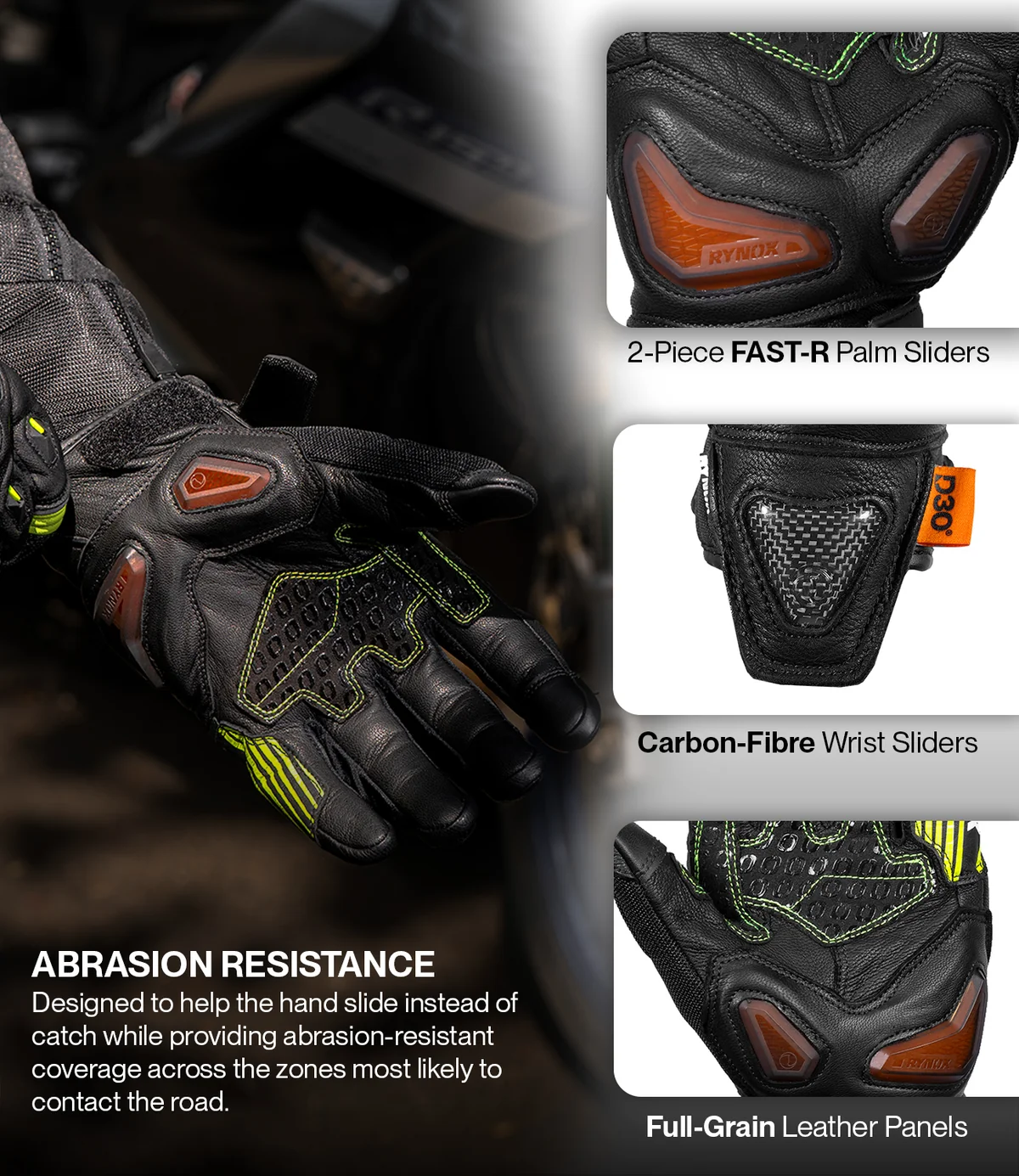 Rynox Tornado Pro 5 Gloves – Hi-Viz Green - Image 3