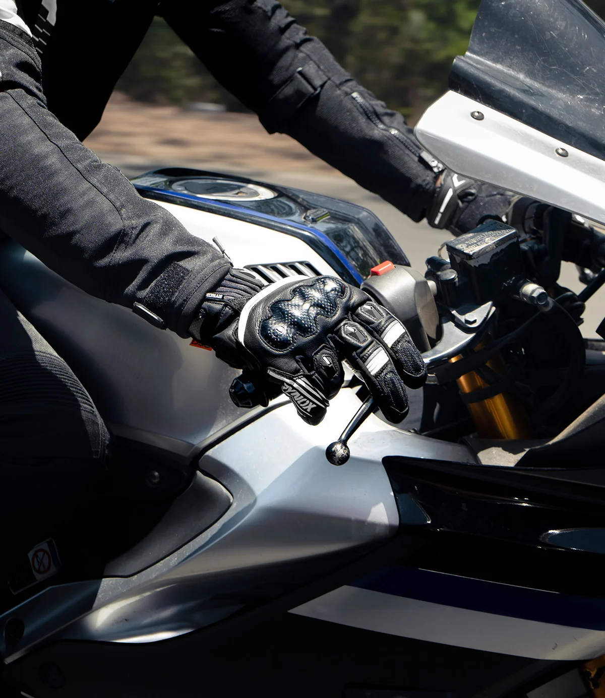 Rynox Tornado Pro 5 Gloves - Black White - Image 10