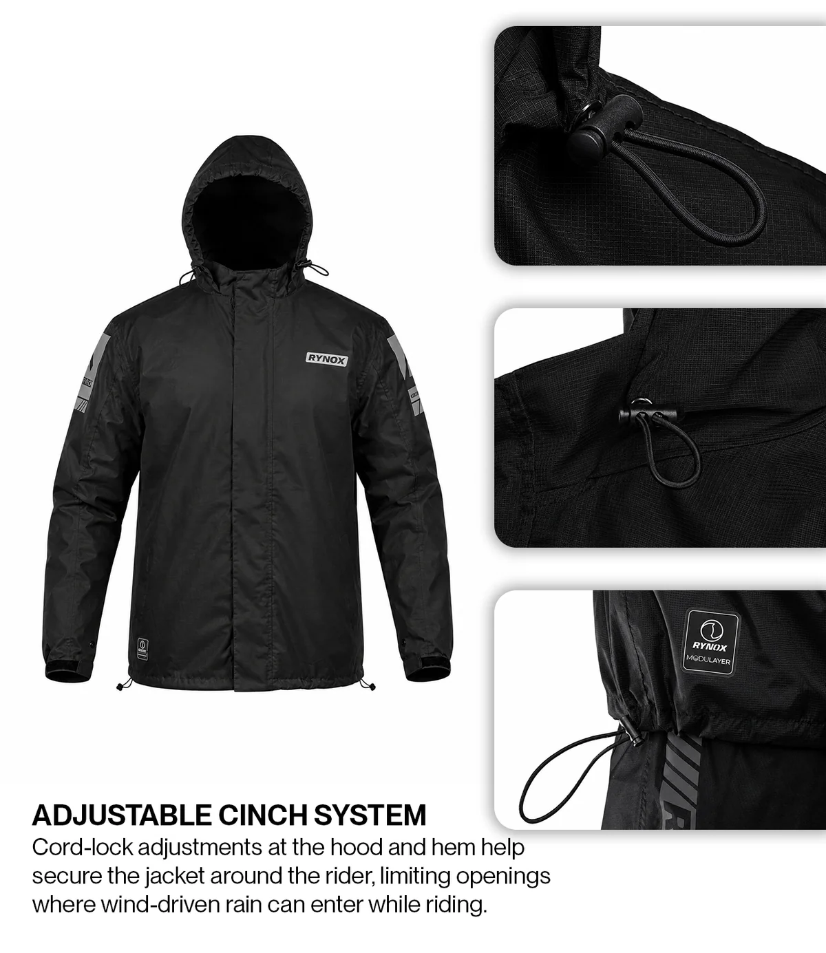 Rynox H2Go Pro 4 rain Jacket Black - Image 9