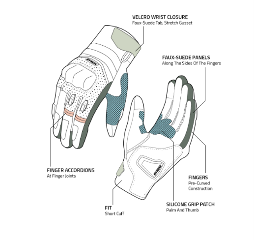 Rynox Striker GT Gloves - Black Hi-Viz Green - Image 9