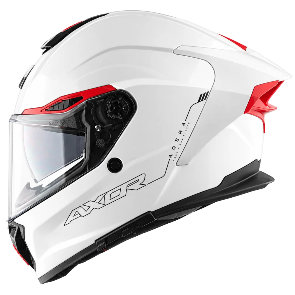 Axor Agera Full Face Helmet With Spoiler - Gloss White