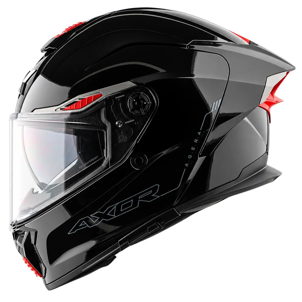 Axor Agera Full Face Helmet With Spoiler - Gloss Black