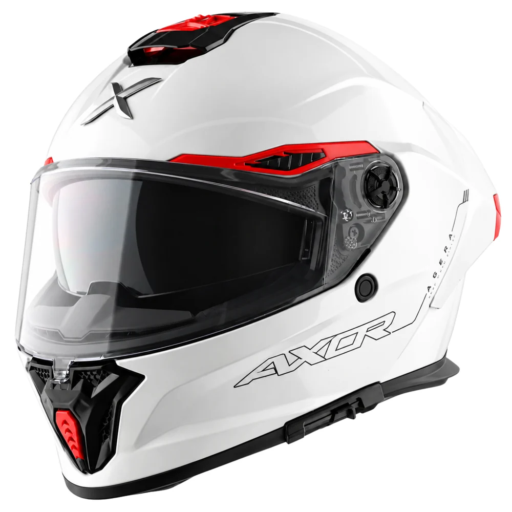 Axor Agera Full Face Helmet With Spoiler - Gloss White - Image 2