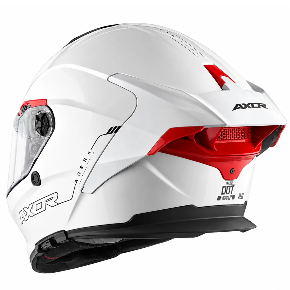 Axor Agera Full Face Helmet With Spoiler - Gloss White - Image 8
