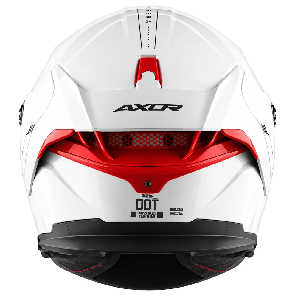 Axor Agera Full Face Helmet With Spoiler - Gloss White - Image 7