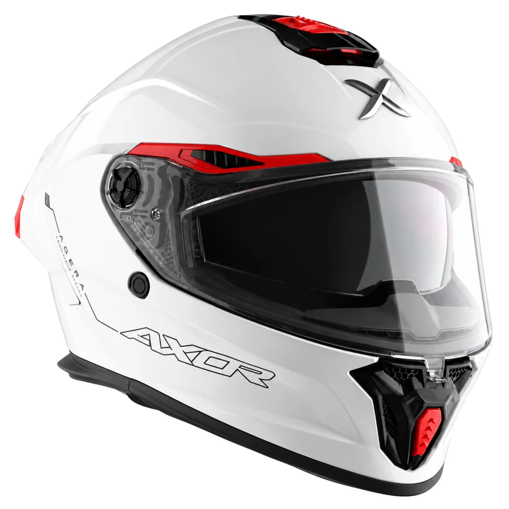 Axor Agera Full Face Helmet With Spoiler - Gloss White - Image 4