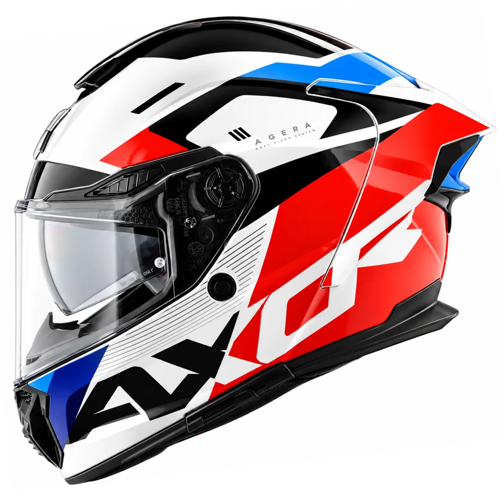 Axor Agera Rush Full Face Helmet With Spoiler - White Red
