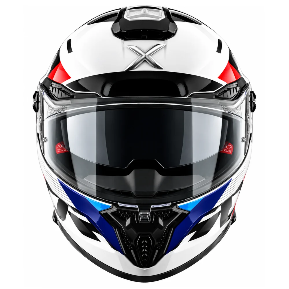 Axor Agera Rush Full Face Helmet With Spoiler - White Red - Image 3