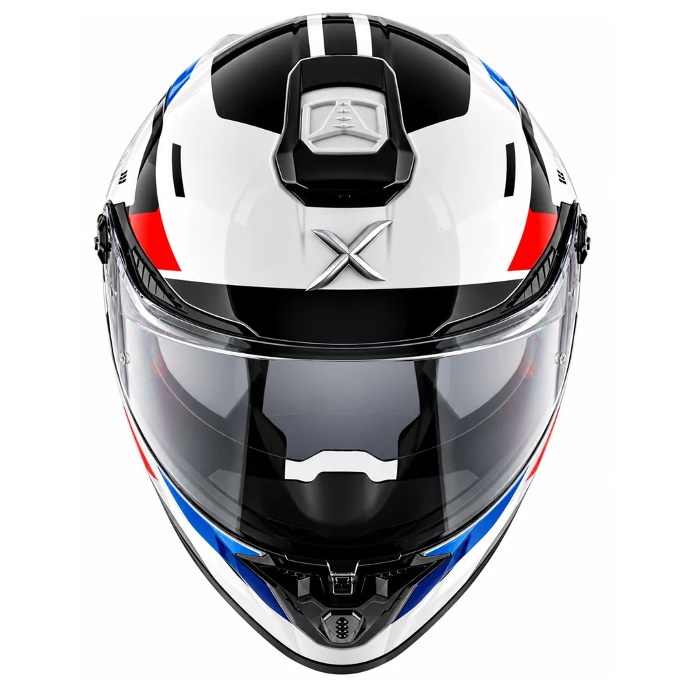 Axor Agera Rush Full Face Helmet With Spoiler - White Red - Image 9