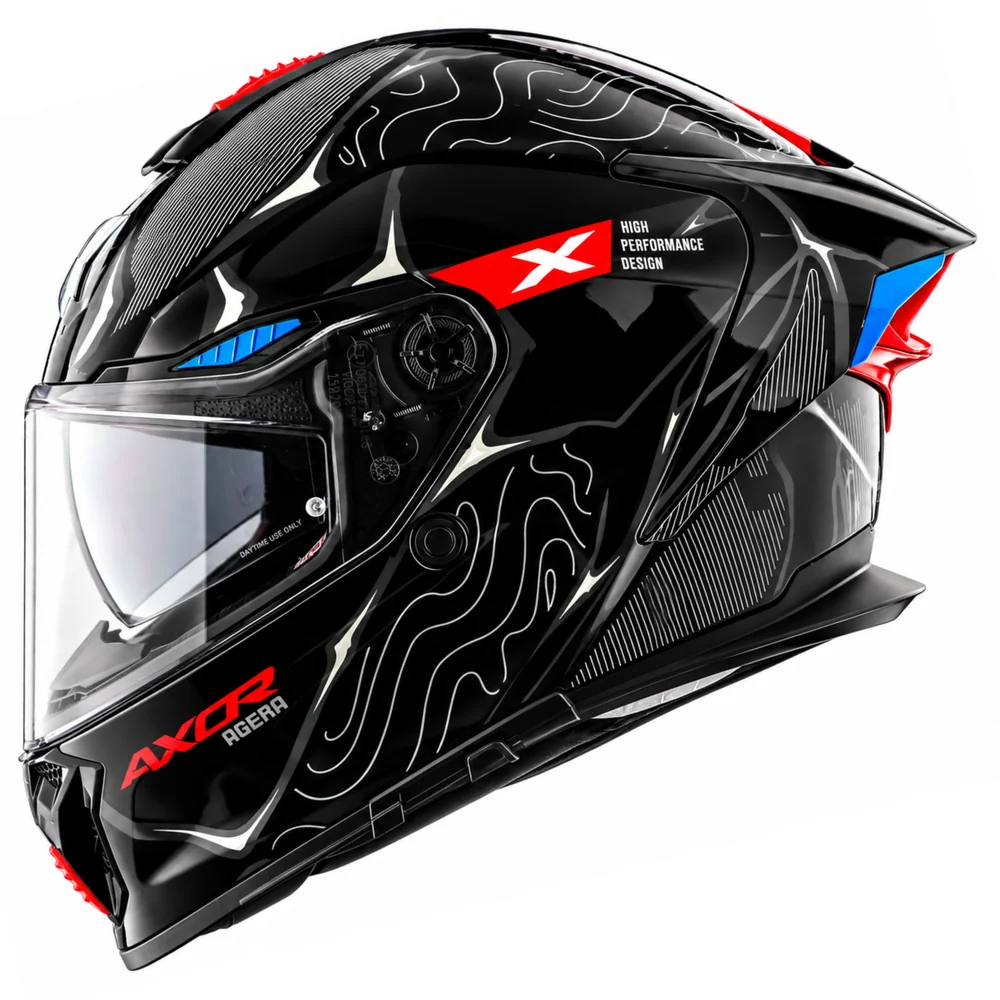 Axor Agera Raiz Full Face Helmet With Spoiler - Black Grey