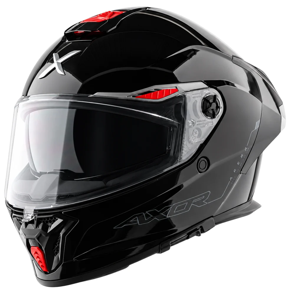 Axor Agera Full Face Helmet With Spoiler - Gloss Black - Image 2