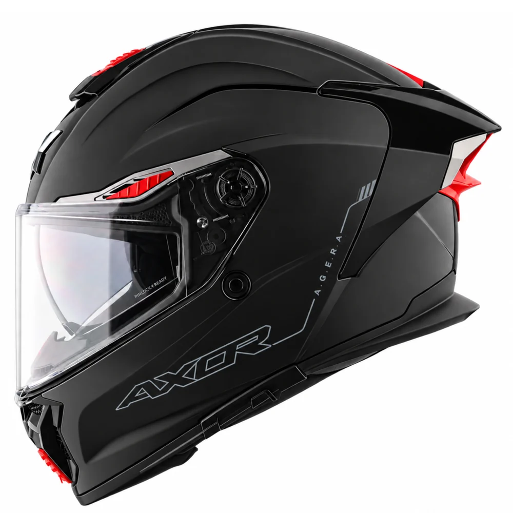 Axor Agera Full Face Helmet With Spoiler - Dull Black