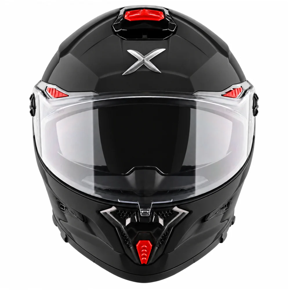 Axor Agera Full Face Helmet With Spoiler - Dull Black - Image 3
