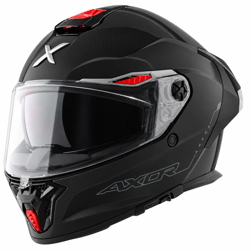Axor Agera Full Face Helmet With Spoiler - Dull Black - Image 2