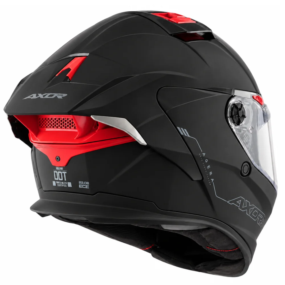 Axor Agera Full Face Helmet With Spoiler - Dull Black - Image 4