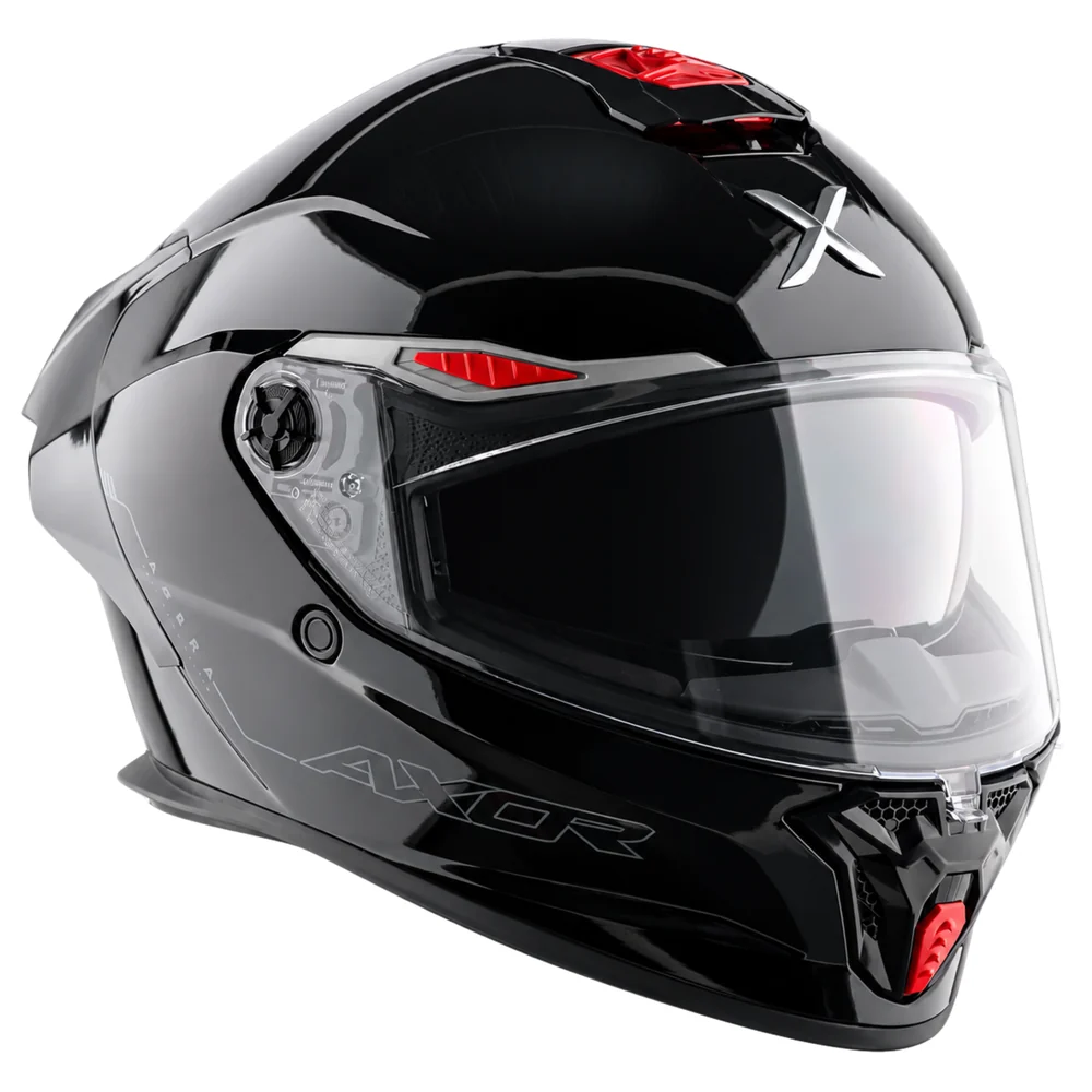 Axor Agera Full Face Helmet With Spoiler - Gloss Black - Image 4