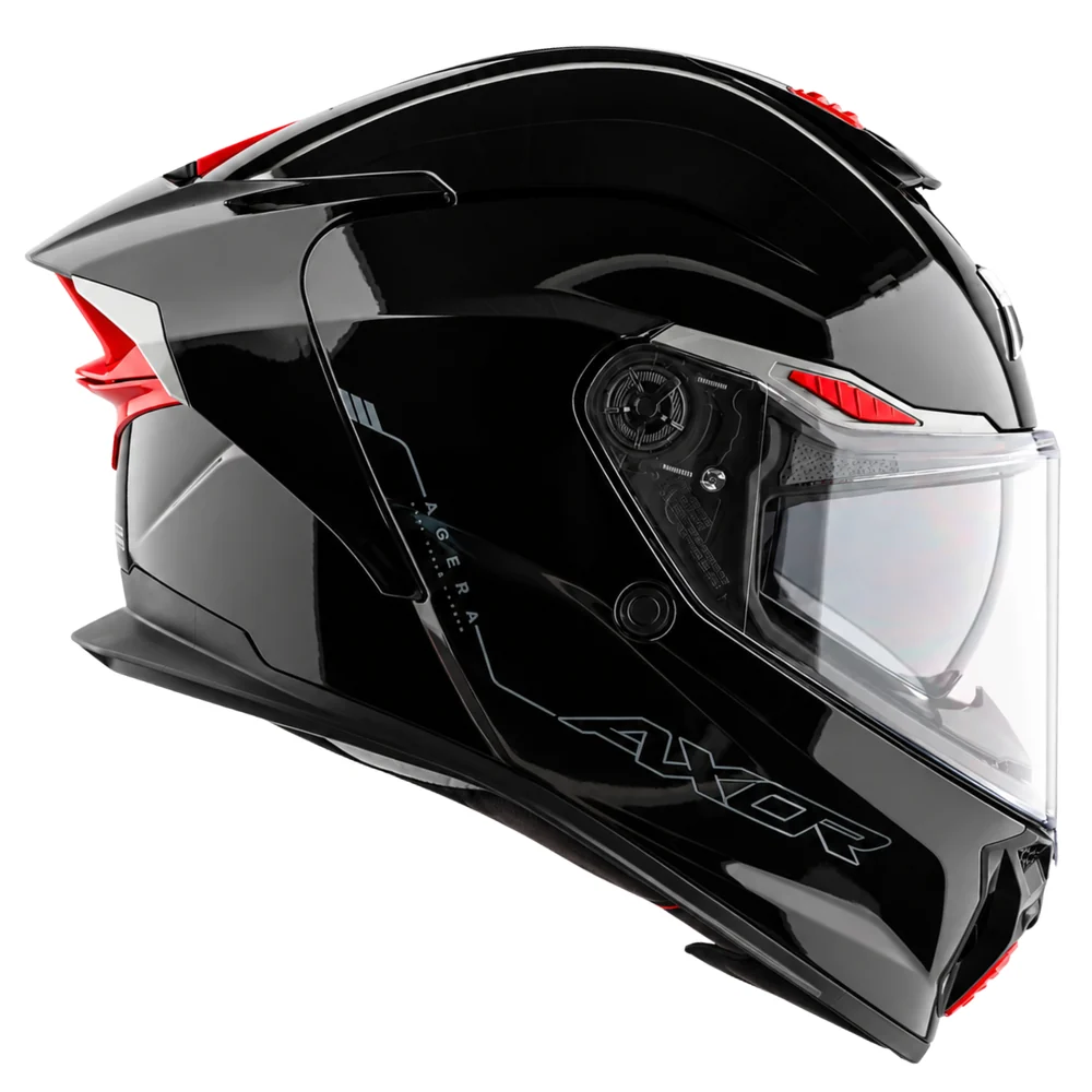 Axor Agera Full Face Helmet With Spoiler - Gloss Black - Image 5
